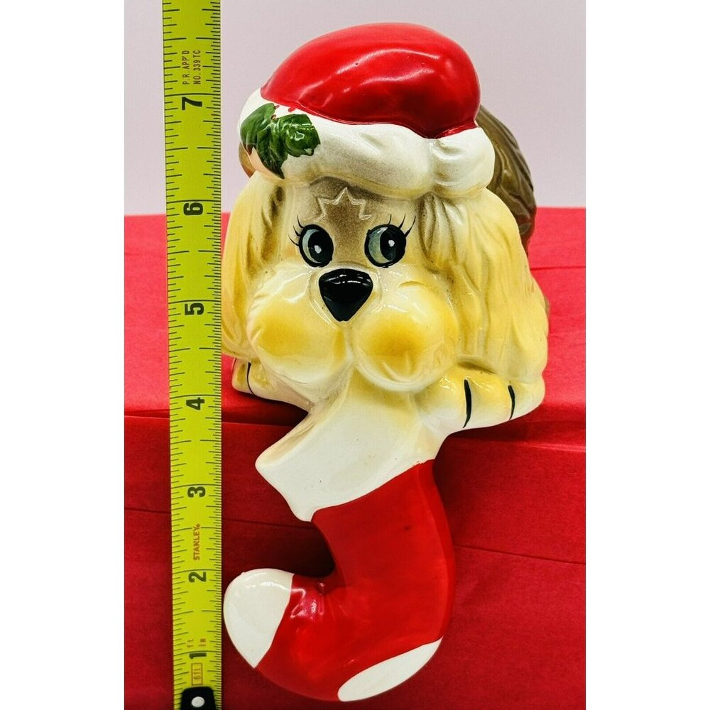 House of Lloyd Dog Christmas Stocking Holder Shelf Sitter Figurine Vintage - Picture 11 of 11